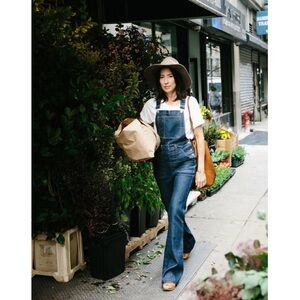 Madewell | Flea Market Flare Dark Wash Italian  Denim Overalls ~ Small